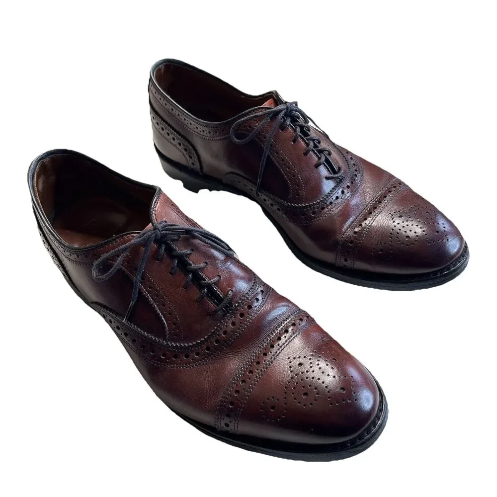Allen Edmonds “Strand” Cap-Toe Oxford Burgundy Ox Blood Men Dress Shoes Sz 10